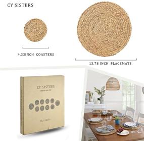 img 1 attached to 🍽️ CY SISTERS 14Inch Woven Placemats: Farmhouse Circle Placemats for Dining Table - Set of 6