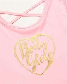 img 2 attached to 👕 Девочки из Body Glove активные футболки для тренировок - комбинированная футболка с коротким рукавом и топ без рукавов (набор из 2 штук): стильная и функциональная спортивная одежда для девочек