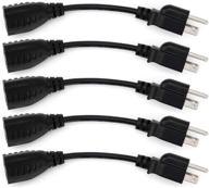 outlet saver power extension cable, 6-inch, pack of 5, 18 awg logo