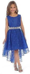 img 3 attached to 👗 Sparkling Rhinestone Pageant Dress for Girls' - Floral Embellished Light Clothing and Dresses