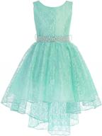 👗 sparkling rhinestone pageant dress for girls' - floral embellished light clothing and dresses logo