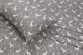 img 3 attached to 🦌 Ruvanti 100% Cotton Flannel Sheets Set - Twin Size - Festive Deer Design - Deep Pocket - Super Soft & Moisture Wicking - Includes Flat Sheet, Fitted Sheet & Pillowcase