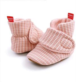 img 1 attached to 👶 FEAMODAL Soft Non Skid Boots with Grippers - Cozy Fleece Booties for Newborn Infant Baby Boys and Girls, Toddler First Walkers Winter Ankle Crib Shoes