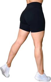 img 1 attached to 🩳 Trinity Biker Shorts for Women - High-Rise Waist, No Front Seam, Ideal for Yoga, Workout, Running, Compression Exercise