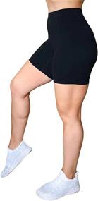 img 2 attached to 🩳 Trinity Biker Shorts for Women - High-Rise Waist, No Front Seam, Ideal for Yoga, Workout, Running, Compression Exercise