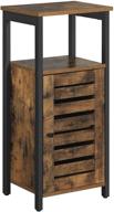 vasagle lowell storage cabinet, standing cabinet, industrial floor cabinet, side cabinet with shelf, multifunctional furniture for living room, bedroom, hallway, rustic brown ulsc34bx logo