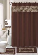 luxury home collection 18-piece non-slip bathroom rug set with embroidery 🛀 - includes bath rug mat, contour mat, shower curtain, towels, and hooks (chocolate) logo