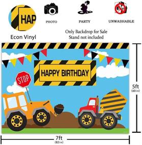 img 3 attached to 🏗️ 7x5FT Construction Theme Photography Backdrop Funnytree for Boy Birthday Party Banner Decoration Digger Trucks Background Photo Booth Photocall