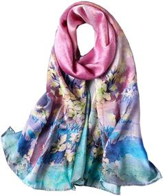 img 4 attached to Mulberry Shawls - Headscarf Oblong 🌸 Blossoms: Women's Accessories for Scarves, Wraps, and Fashion