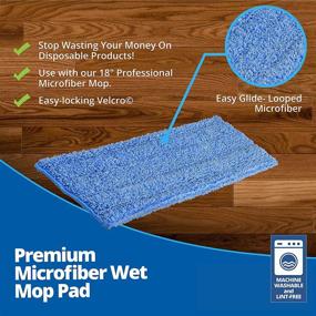 img 2 attached to 🧹 Professional 20-Inch Premium Microfiber Wet Mop Pad (2 Pack) - Refills for Microfiber Wholesale Mop (Sold Prior to 10/19)