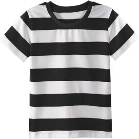 img 4 attached to COSLAND Toddler Black Striped Crewneck