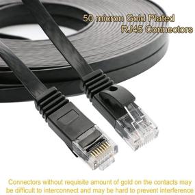 img 3 attached to Cat 6 Ethernet Cable - Flat Internet Network Cable - Cat6 Ethernet Patch Cable Short - Cat 6 Computer LAN Cable With Snagless RJ45 Connectors (10Ft-5Pack-Black)