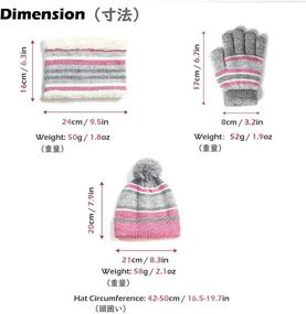 img 3 attached to Теплый зимний набор шапка, шарф и перчатки для детей - вязаные шапки, горловины и гетры TRIWONDER для мальчиков и девочек (3 предмета)