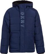 🧥 dkny boys winter windbreaker coat - boys' clothing logo