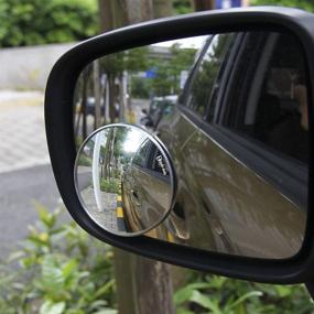 img 2 attached to 🚘 Zento Deals Pack of 2 Thin Car Mirrors with Aluminum Border - 2-Inch Stick-On Rearview Blind Spot Mirrors