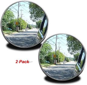 img 4 attached to 🚘 Zento Deals Pack of 2 Thin Car Mirrors with Aluminum Border - 2-Inch Stick-On Rearview Blind Spot Mirrors