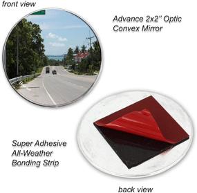 img 3 attached to 🚘 Zento Deals Pack of 2 Thin Car Mirrors with Aluminum Border - 2-Inch Stick-On Rearview Blind Spot Mirrors