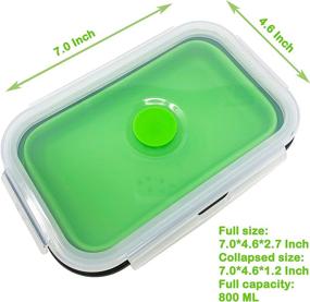 img 1 attached to Collapsible Silicone Container Microwave Dishwasher Storage & Organization