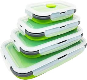 img 4 attached to Collapsible Silicone Container Microwave Dishwasher Storage & Organization