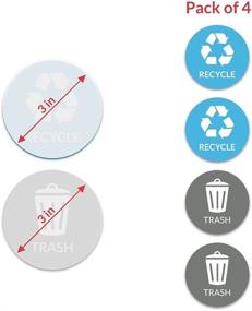 img 1 attached to VBAP CORP Recycle Trash Bin Sticker - (Pack Of 4) 3&#34 Retail Store Fixtures & Equipment