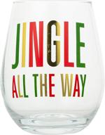 🍷 jingle all the way: festive 22oz stemless wine glass - ideal christmas gift for wine lovers! logo