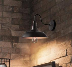 img 2 attached to 🏭 RUXUE Vintage Industrial Gooseneck Barn Wall Sconce Light: Retro Loft Warehouse Black Wall Light Fixtures for a Stylish Décor