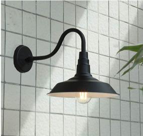 img 3 attached to 🏭 RUXUE Vintage Industrial Gooseneck Barn Wall Sconce Light: Retro Loft Warehouse Black Wall Light Fixtures for a Stylish Décor