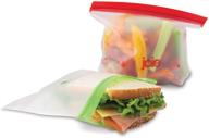 👜 joie reusable food storage bags - eco-friendly bags for snacks, sandwiches, veggies & more - ziptop containers for sustainable living, bpa free, 8.75” x 7”, pack of 6 bags логотип