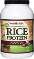 🍫 nutribiotic – шоколадный рисовый протеин: с низким содержанием углеводов, для вегетарианцев и приема на кето-диете – порошок 3 фунта (1,36 кг), без химических добавок, без глютена и богатый питательными веществами. логотип