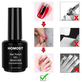 img 1 attached to Средство для снятия геля для ногтей HOMOST, 2 штуки: быстрое и щадящее удаление геля - без раздражения, по 0,5 жидкой унции каждая.