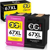 remanufactured cg chinger 67xl ink cartridge replacement for hp deskjet 2755 2752 envy 6052 6055 deskjet plus 4140 4155 4158 all-in-one wireless printer, black/color combo pack logo