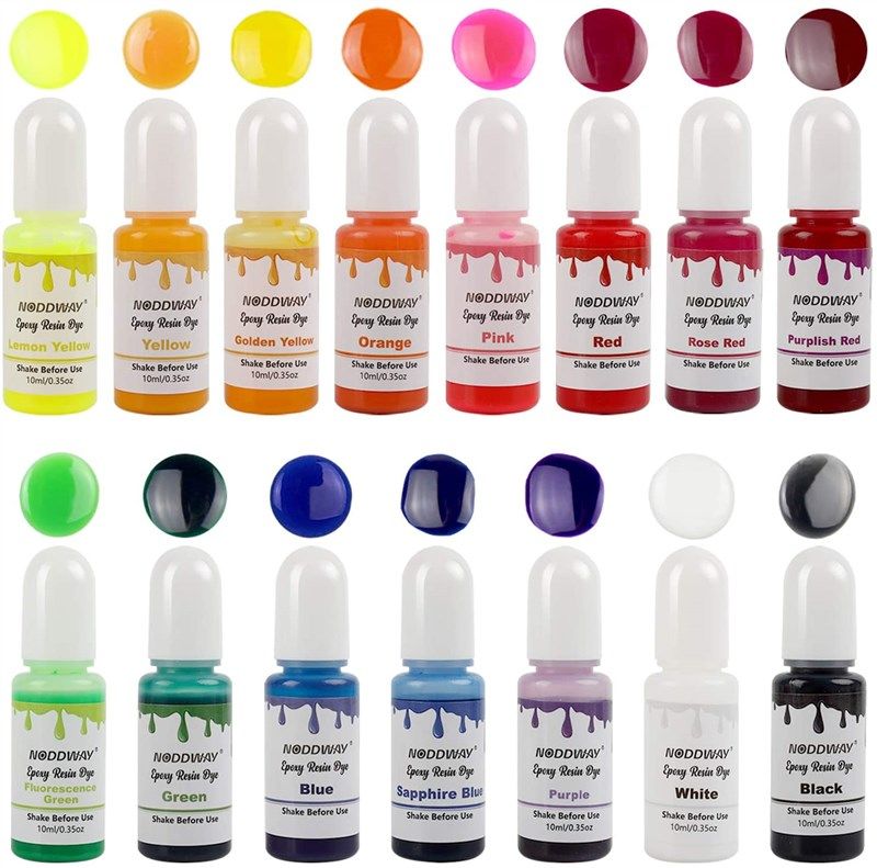 Like it 18 Color Epoxy UV Resin Pigment - Liquid Colorant  for Paint - 0.35 oz/10ml Each - Resin Pigment