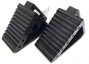 img 4 attached to 🔒 MAXXHAUL 70472 Heavy Duty Black Wheel Chock 2-Pack - Solid Rubber, 8x4x6 inches