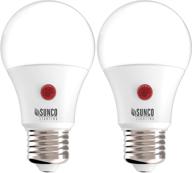 🌞 sunco lighting 2 pack a19 led bulb with dusk-to-dawn, 9w=60w, 800 lumens, 4000k cool white, auto on/off photocell sensor - ul certified logo