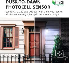 img 3 attached to 🌞 Sunco Lighting 2 Pack A19 LED Bulb with Dusk-to-Dawn, 9W=60W, 800 Lumens, 4000K Cool White, Auto On/Off Photocell Sensor - UL Certified