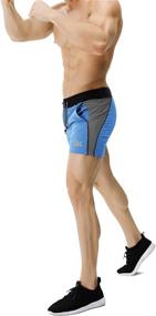 img 1 attached to 🏋️ BROKIG Men's 5-inch Gym Bodybuilding Shorts for Running and Workouts - Lightweight, Elastic Waistband with Pockets