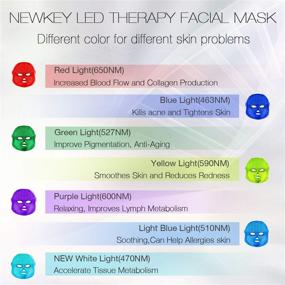 img 1 attached to Enhanced LED Face Mask Light Therapy: NEWKEY 7 LED Light Therapy Facial Skin Care Mask - Blue & Red Light for Acne Photon Mask - Cutting-Edge Korea PDT Technology for Acne Reduction