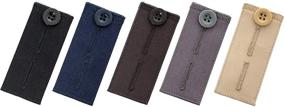 img 4 attached to Johnson &amp; Smith Button Pants Extenders - Pack of 5 Colors, Cotton Material, Adjustable Waistband Extensions for Pants