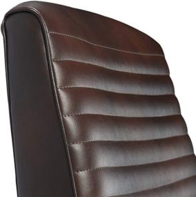 img 1 attached to La-Z-Boy Emerson Modern Executive Office Chair: Wood Inlay, Ergonomic Lumbar Support, Bonded Leather in Brown