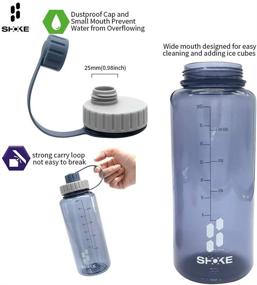 img 2 attached to SHOKE 1L Water Bottle, 32oz BPA Free Tritan Wide Mouth Large Sports Water Bottles 💧 with Handle, Leakproof Gym Space Cup For Fitness Yoga Workouts Hiking with Sponge Bottle Brush - Non-Toxic