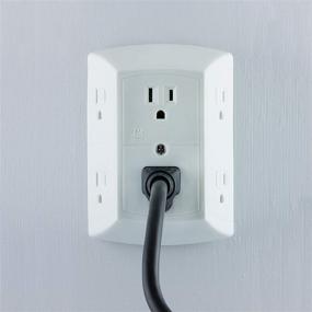 img 1 attached to GE Grounded Wall Tap Extender, UL Listed, White, 6 Outlet Adapter with Spaced Outlets, Quick and Easy Install, 3-Prong - Model 50759