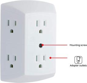 img 3 attached to GE Grounded Wall Tap Extender, UL Listed, White, 6 Outlet Adapter with Spaced Outlets, Quick and Easy Install, 3-Prong - Model 50759