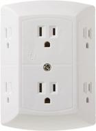 ge grounded wall tap extender, ul listed, white, 6 outlet adapter with spaced outlets, quick and easy install, 3-prong - model 50759 logo