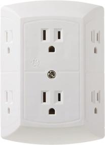img 4 attached to GE Grounded Wall Tap Extender, UL Listed, White, 6 Outlet Adapter with Spaced Outlets, Quick and Easy Install, 3-Prong - Model 50759
