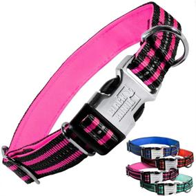 img 4 attached to 🦏 Black Rhino Hybrid Striped Dog Collar: Heavy Duty, Soft Padded Neoprene for Medium Large Breeds - Reflective & Adjustable - Leashes Sold Separately