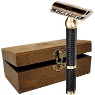 🪒 premium double edge safety razor for effortless and safe men's shaving - solid brass handle de razor with single blade, compatible with double edge razor blades - ideal men's shaving gift logo