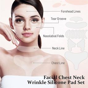 img 1 attached to 🧖 Ultimate Facial Care Set: 32 Reusable Silicone Patches for Smoothing Face, Chest, Neck, Forehead, Eyes, and Mouth