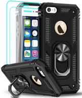 📱 leyi iphone se case 2016 (not for 2020), iphone 5s/5 armor cover with 360° rotating kickstand & holder, full-body phone case (black) logo