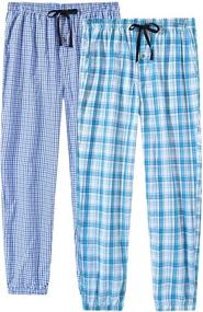 img 4 attached to Comfortable and Stylish JINSHI Trousers Sleepwear Bottoms with Convenient Pockets for Men's Sleep & Lounge