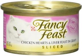 img 2 attached to 24 Pack of Fancy Feast Sliced Chicken Hearts and Liver Feast in Gravy Cat Food, 3 Oz Cans